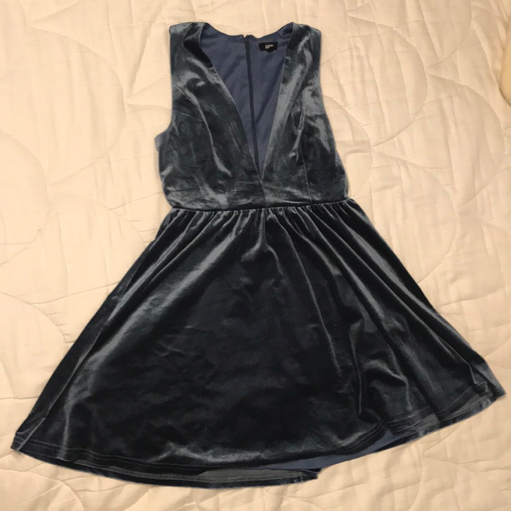 Urban Outfitters Velvet Deep V Skater Dress